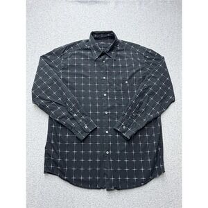 Zanella Shirt Mens XL Black Check Long Sleeve Button Front Made Italy Casual